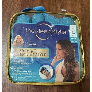 Sleep Styler 8ct- Large 6” Heat-Free Rollers Soft Hair Curlers- Long/Thick/Curly